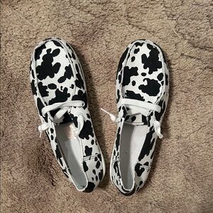 Black and White Cow Print Shoes